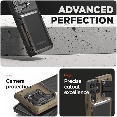 VRS DESIGN Damda Glide DuoGuard for Samsung Galaxy S24 Ultra Phone Case (2024), Premium Sturdy Fully Covered Camera Lens Protection Cover Card Holder Wallet Case (Liberty Black) - Image 5