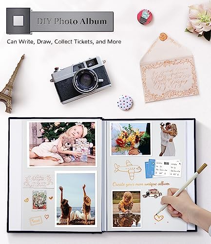 Artfeel Photo Album Self Adhesive Scrapbook Album for 3x5 4x6 5x7 8x10 Pictures,60 Pages Linen Cover with Display Window DIY Photo Book,Ideal Gifts for Family Travel Wedding Baby - Image 4