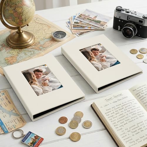 Small 4x6 Photo Album 24 Pockets Linen Cover Beige 2 Pack - Image 6