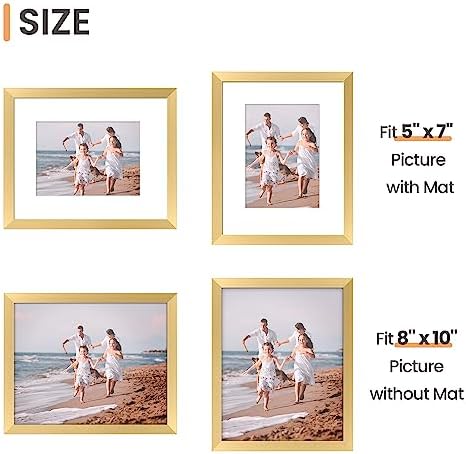 upsimples 8x10 Picture Frame, Photo Collage Wall Decor Set of 10, Gold - Image 5