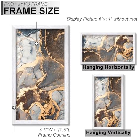 6x11 Picture Frame Set of 2 White Engineered Wood Tabletop/Wall Hanging - Image 4