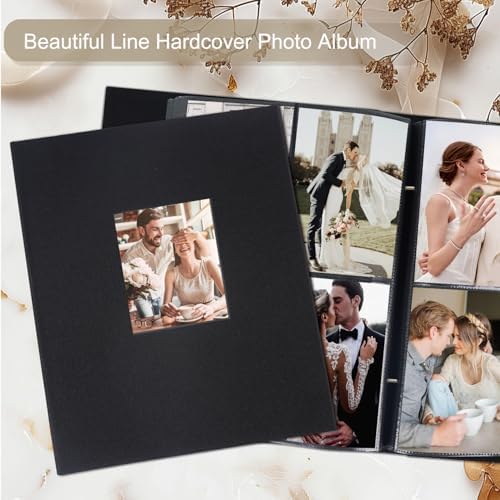 Artmag Fabric Photo Album 4x6 400 Large Capacity for Family Wedding Anniversary Linen Album Holds 400 Vertical Photos (400 Pockets, Black) - Image 4