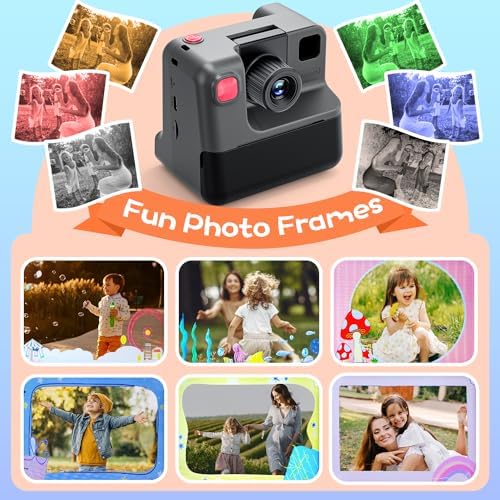 Kids Camera Instant Print, Christmas Birthday Gifts for Girl Boys 3-12 Years Old, FHD Selfie Digital Video Cameras Toddler 3 Rolls Print Paper & 32G Card - Image 4