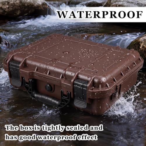 Relaxweex 14.3 x 11.4 x 4.5 Inch Hard Case, Stripe Shell, Brown - Image 5