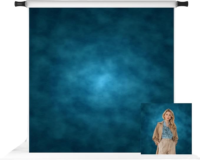 Kate 8x8ft Blue Abstract Photography Backdrop Old Master Blue Portrait Background Studio Backdrops by KateBackdropforPhotography