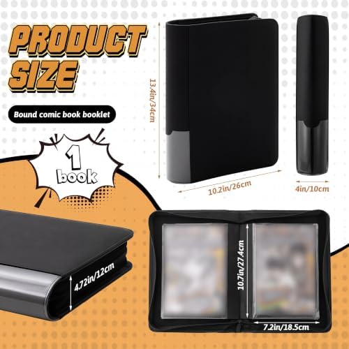 Zhehao 1 Pack Comic Book Binder, 20 Sleeves, Holds up to 40 Comics, Black - Image 2