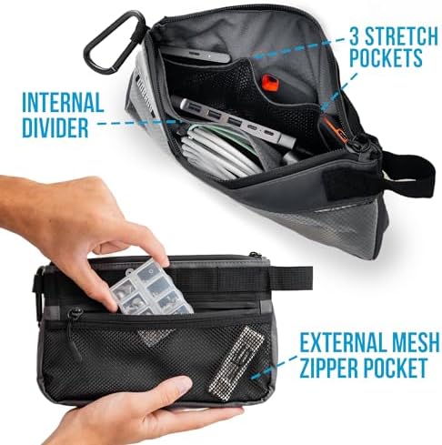 GOBAGS Production Zipper Bags - Electronics & Camera Accessories Bag - Cable organizer, Gear Accessory Pouch, Travel Camera Essentials (Small, Gray, 2 pack) - Image 2