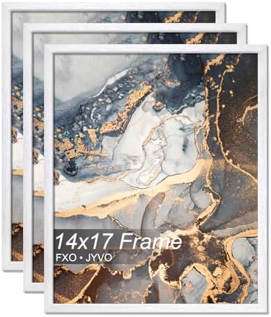 Fxojyvo 14x17 Picture Frame Set of 3 White Engineered Wood Wall Hanging by Fxojyvo