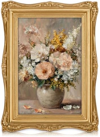 Gold Vintage Picture Frame 4x6, Classic Antique Photo Frame Decor by Arborus