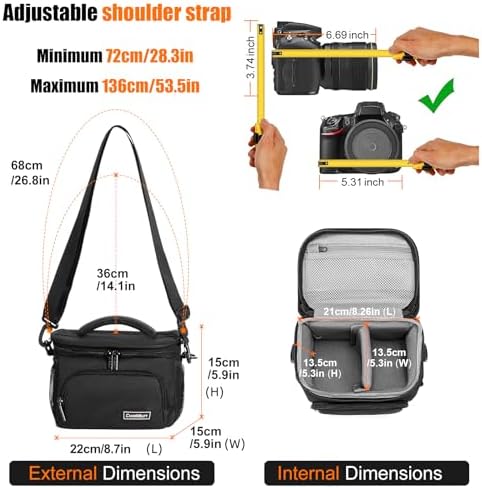 Cwatcun Compact Camera Sling Bag, Crossbody Case for DSLR/Mirrorless - Image 6