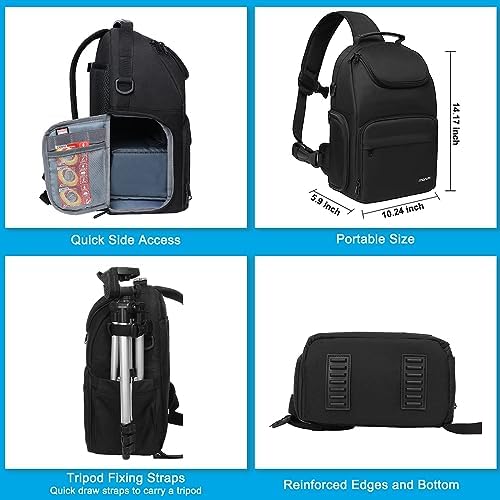 MOSISO Camera Sling Bag, Camera Case Crossbody Photography Bag, Black - Image 5