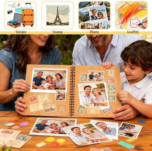 10x10 Scrapbook Album, 50 Pages Hardcover DIY Photo Memory Book - Image 6