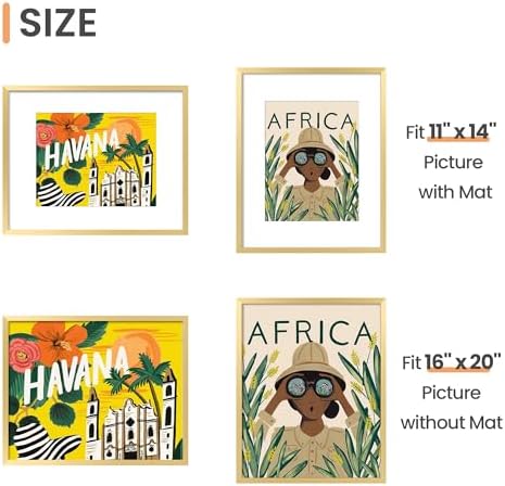 upsimples 16x20 Picture Frame, Gallery Wall Frames Set of 5, Gold - Image 5