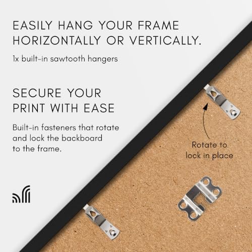 Americanflat 18x18 Poster Frame - Slim Molding - Black - Image 3