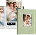 5x7 Photo Album Holds 52 Photos with Front Window Grass Green by Remowith