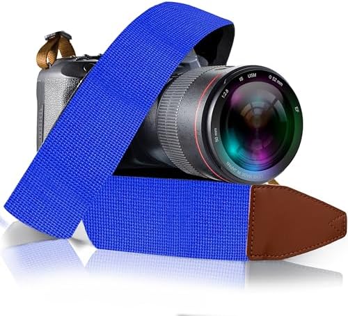 Art Tribute Camera Strap - Shoulder, Crossbody & Neck Camera Strap for Photographers, Fits All Cameras, Canon Nikon Sony Fujifilm, Padded Strap W/Quick Release, Embroidered Cotton & Leather Ends by ArtTribute