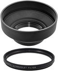 55MM UV Filter + 55mm Rubber Lens Hood for Nikon AF-P DX NIKKOR 18-55mm F3.5-5.6G VR Lens, Be A Pro - 55 mm Ultraviolet Filter & 55 mm Lens Hood, 55mm Rubber Lens Hood - Shop Smart! by Unknown