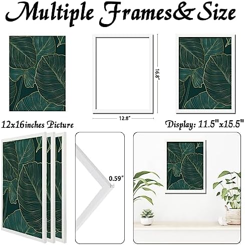 White 12x16 Picture Frame Set of 3, Lightweight Sturdy Gallery Wall Decor - Image 3