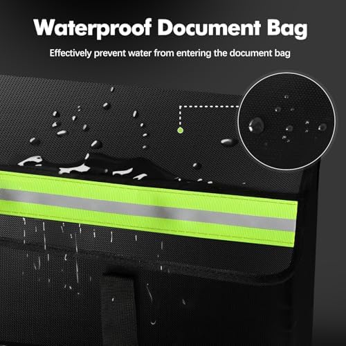 Large Fireproof Document Bag for Home Safe Storage, 15 x 12 x 6in, Black - Image 4