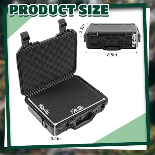 Relaxweex 8.5 x 6.5 x 3.7 Inch Waterproof Hard Case, Black, Grid Shell - Image 2