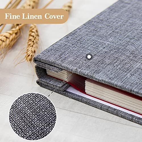potricher Large Self Adhesive Photo Album 40 Pages, Linen cover, Gray - Image 5