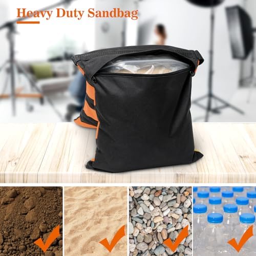 4 Packs Orange Sandbag Weight Bags for Light Photography Video Equipment - Image 3