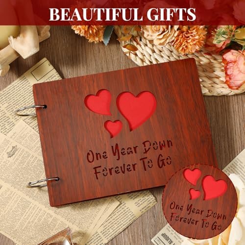 Cinnvoice Our First Year Scrapbook, 1-Year Down Photo Album for Couples Handmade DIY Memory Notebook Family Photo Album for Couples Husband Wife Memory Book(One Year Down) - Image 3