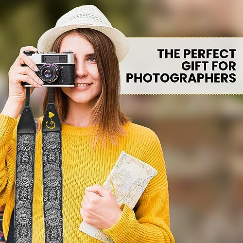 Art Tribute Camera Strap Personalized With Name - Shoulder, Crossbody & Neck Camera Strap for Photographers, Fits All Cameras, Canon Nikon Sony Fujifilm, Padded Strap W/Quick Release & Leather Ends - Image 6