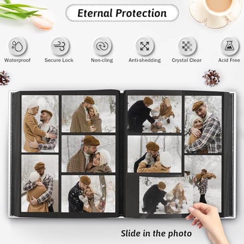 Popotop 4x6 Photo Album Holds 800 Pictures, Vegan Leather Hardcover - Image 3