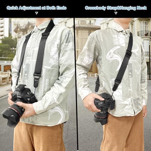 FIEIL Camera Strap with Quick Release Plate, Universal Camera Strap with Quick Release and Connection, Smooth and sturdy, Equipped with Comfortable Silicone Shoulder Pad, Strap Width 1.5''(3.8cm) - Image 6