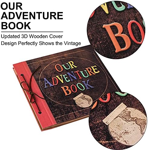 Scrapbook Photo Album, 12x12 Inch Our Adventure Book, 3D Embossed Words Hard Cover Movie Up Travel Album for Anniversary, Wedding, Baby Shower (Scrapbook-Letter) - Image 5
