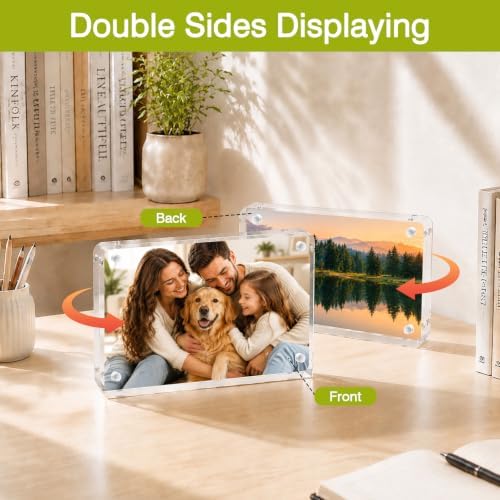 Egofine 5x7 Acrylic Frame, 20mm Thicker Frameless Clear Picture Frame - Image 5