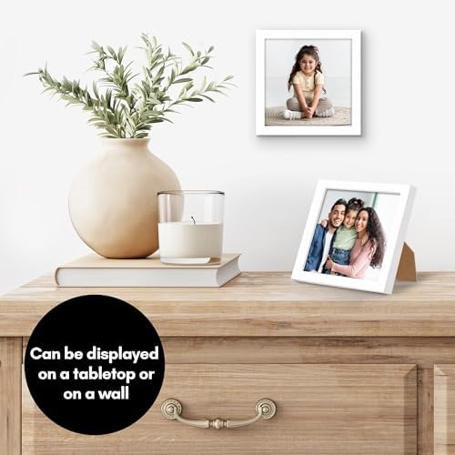 Americanflat 5x5 Picture Frame - Slim Molding - White - Image 4