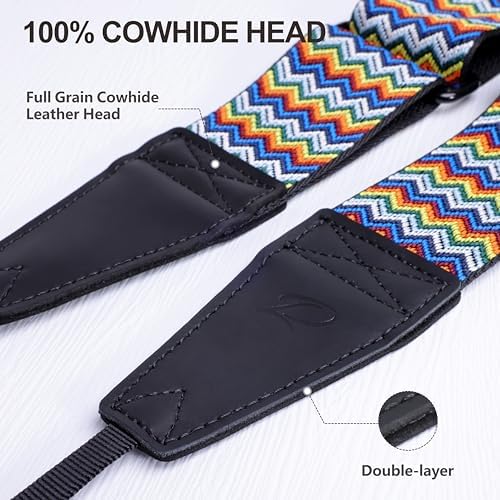 Padwa Lifestyle Adjustable Camera Strap - 2" Top Layer Cowhide Head Camera Straps for Photographers, Cotton Adjustable Neck Shoulder & Crossbody Strap Quick Release for All Cameras and Binoculars - Image 3