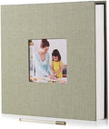 Large Photo Album Self Adhesive with Picture Display Window, DIY Scrapbook Album for 4x6 8x10 Pictures, 40 Pages Linen Cover Memory Book with Scraper and Metallic Pen(Grass Green) by HoneyTolly