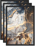 Fxojyvo 13x18 Picture Frame Set of 3 Black Engineered Wood Wall Hanging by Fxojyvo
