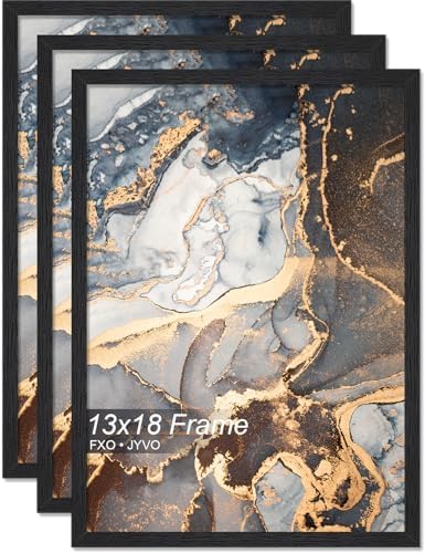 Fxojyvo 13x18 Picture Frame Set of 3 Black Engineered Wood Wall Hanging by Fxojyvo