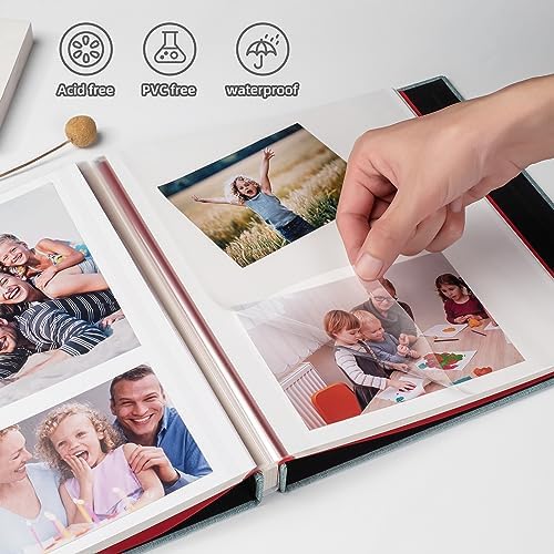 HoneyTolly Photo Album Self Adhesive Scrapbook Album for 4×6 Pictures DIY Magnetic Linen Cover Album 15 Sheets/30 Blank Pages for Family Wedding, Birthday, Christmas, Anniversary (Green) - Image 2