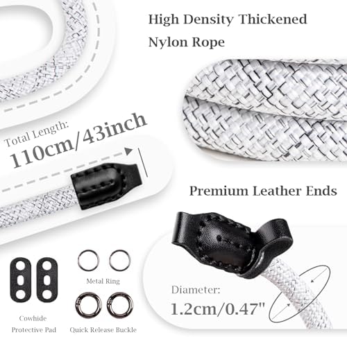 VOVMOEYA Nylon Braided Camera Rope Strap, Camera Neck Shoulder Strap with O-Ring for DSLR & Mirrorless Camera - Image 2