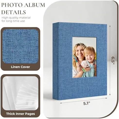 Vienrose 4x6 Mini Photo Album, 2 Pack, 52 Photos, Blue - Image 4
