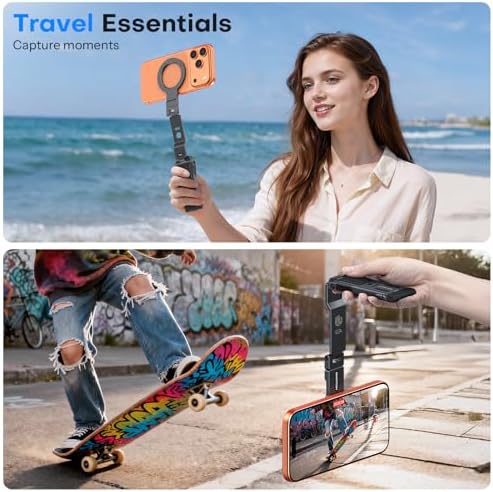 OMOTON TP03 [Ultra-Slim] 360° Rotating for MagSafe Tripod Stand with Hook - Image 6