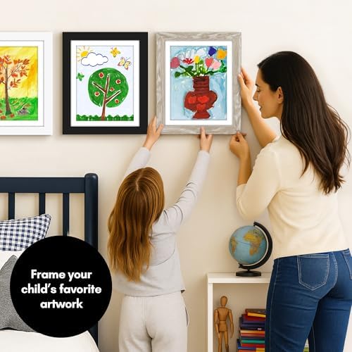 Americanflat 8.5x11 Changeable Kids Art Frame - Driftwood - Image 2