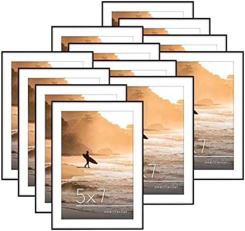 Americanflat 5x7 Picture Frame 12-Pack - Matted to 4x6 - Black by Americanflat