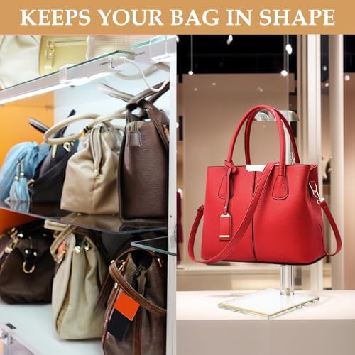 2Pcs Purse Display Stands, Height Adjustable10"-16"+14"-24", Acrylic Handbag Stands for Display, Clear Holder for Purse Evening Bag Clutch, Bag Table Rack, Purses Hanging Organizer for Closet Retail Vendor - Image 5