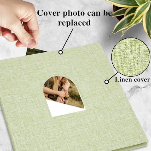 Vienrose Self Adhesive Photo Album with Arch Window, 60 Pages, Grass Green - Image 3