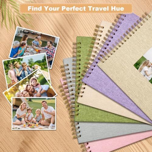 Scrapbook Photo Album Linen Cover, 8 x 8 Inch Hardcover Kraft White Pages Memory Book, for Travel Wedding Guest Book Christmas Baby Shower (40 Sheets/ 80 Pages,Dark Beige) - Image 7