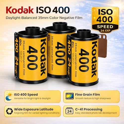 Kodak Ultramax 400 35mm Film Roll 24 Exp 3 Rolls with Sturdy Tiger Case - Image 2