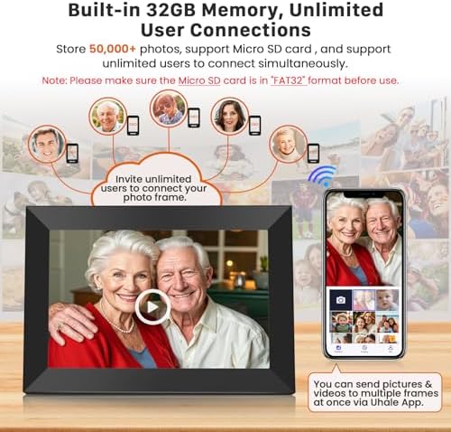 Uhale Digital Picture Frame WiFi 10.1 Inch, Electronic Photo Frames 1280 x 800 HD IPS Touch Screen, Auto Rotate, Slideshow, Share Photos/Videos from Phone Instantly - Image 3