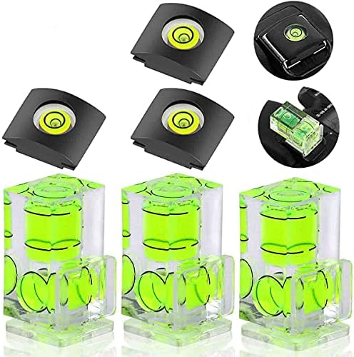 6 Pack Camera Hot Shoe Level, Hot Shoe Bubble Level Camera Hot Shoe Cover 2 Axis Bubble Spirit Level Compatible with DSLR Film Camera Canon Nikon Olympus,Combo Pack - 2 Axis and 1 Axis by Carpro