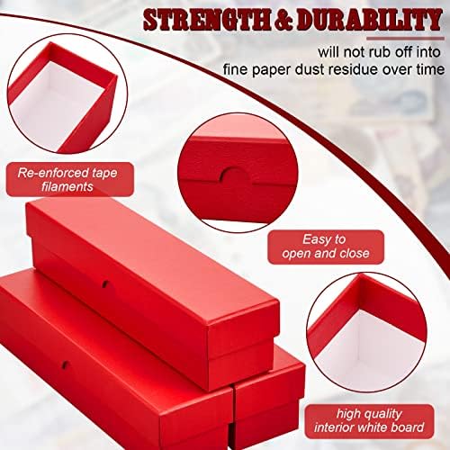 Teling 8 Pcs 2x2 Coin Storage Collectors Box, 9 x 2 x 2 Inches, Red - Image 3